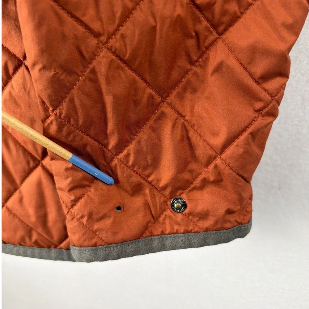 Peter Millar Mens XL Quilted Fleece Lined Jacket Burnt Orange Full Zip Coat